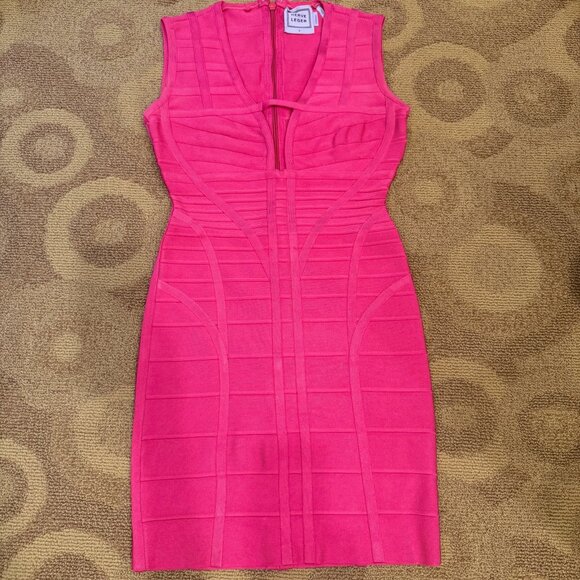 Herve Leger Hot Pink Bandage Dress Size S - Picture 1 of 4